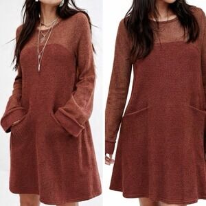 Free People Knit Sweater Dress Alpaca Wool Blend NWOT‎ Indie Sleaze Boho XS